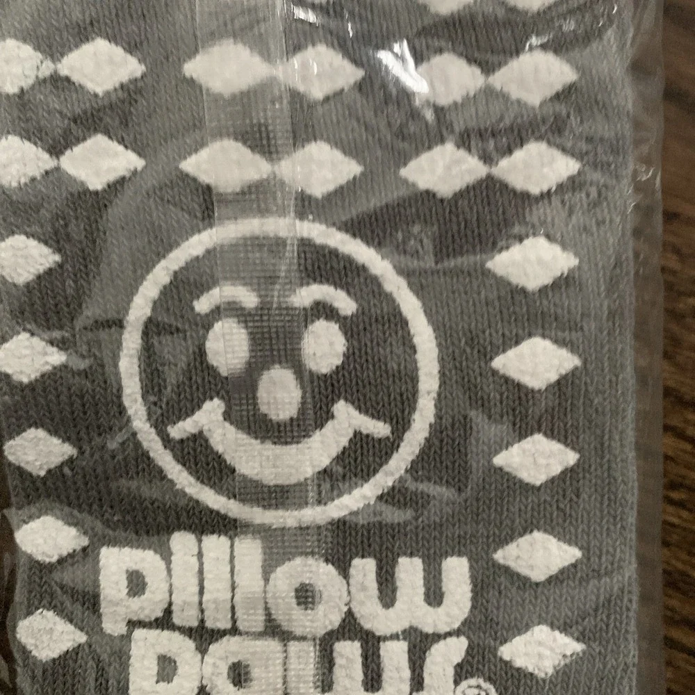 PILLOW PAWS TERRIES Double Tread Adult Hospital Home Slipper Socks‎ XXL Grey